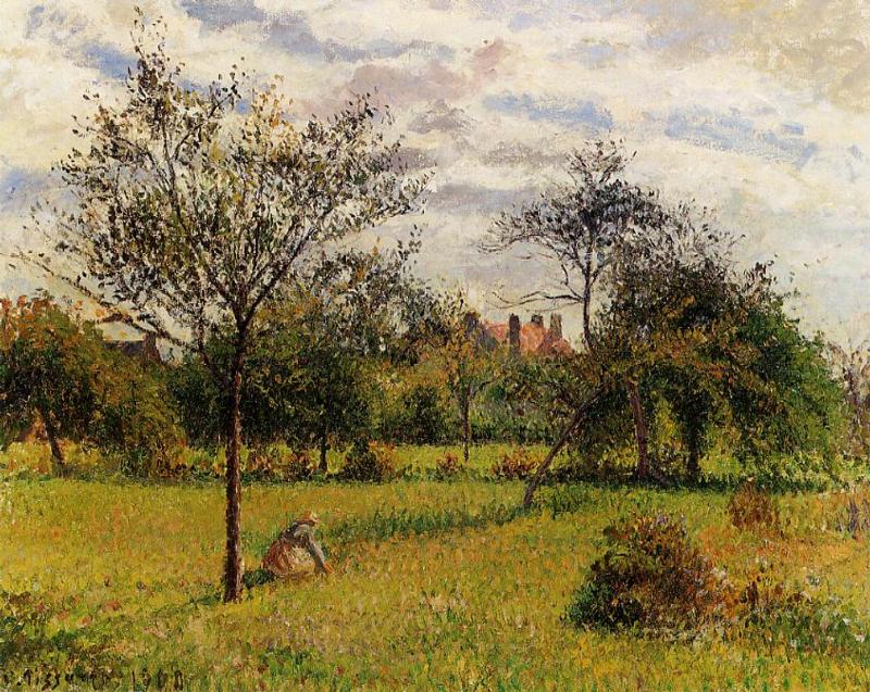 Morning, Autumn Sunlight, Eragny - Camille Pissarro Paintings